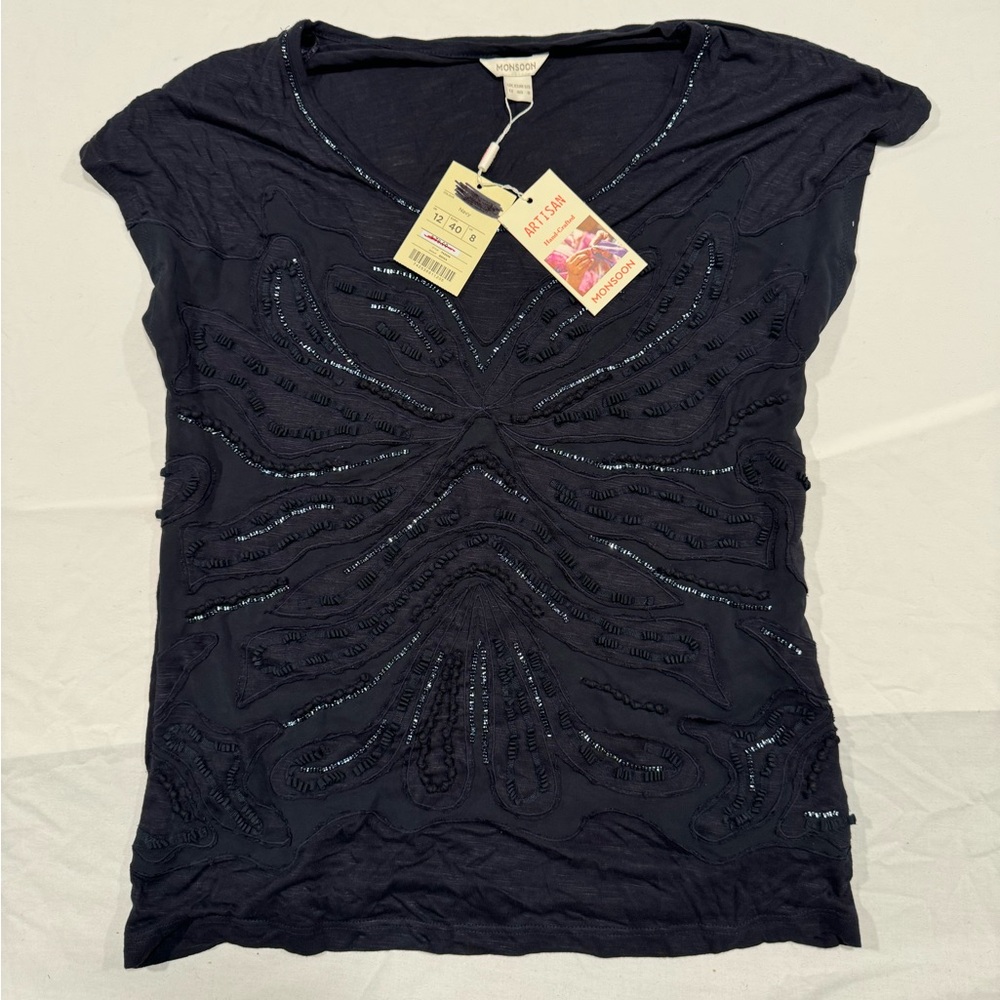 Women’s Floral Beaded Shirt-NWT